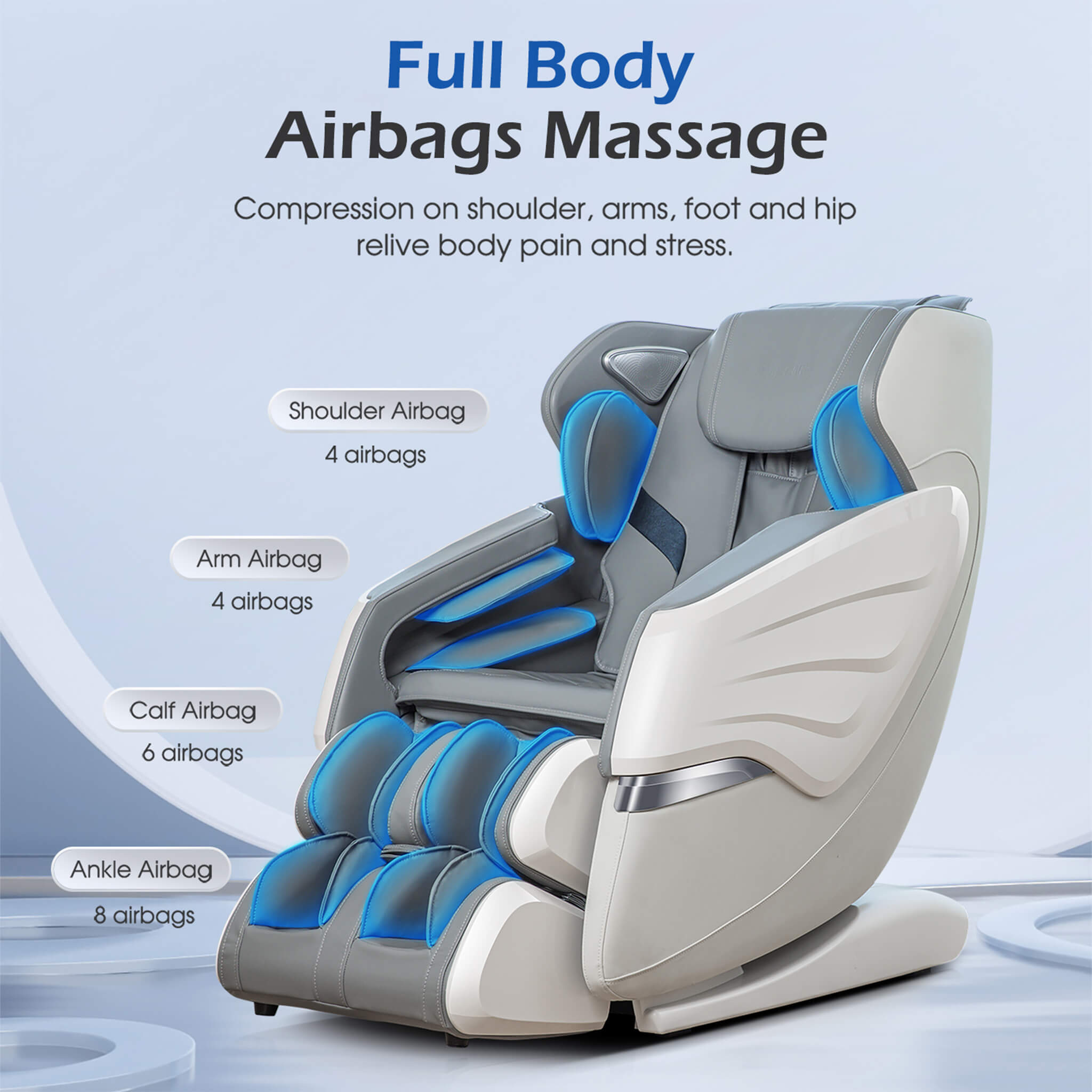 Bosscare Premium Full Body Zero Gravity Massage Chair With Ai Voice And App Control, Gray (SAK35970)