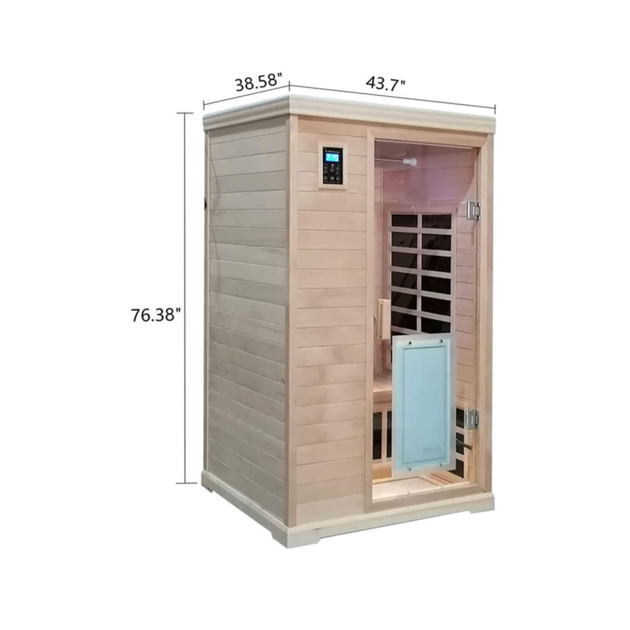 Thermora Luxury 2-Person Hemlock Wood FAR Infrared Sauna Room W/ Glass Door, 1750W (SAK81525)